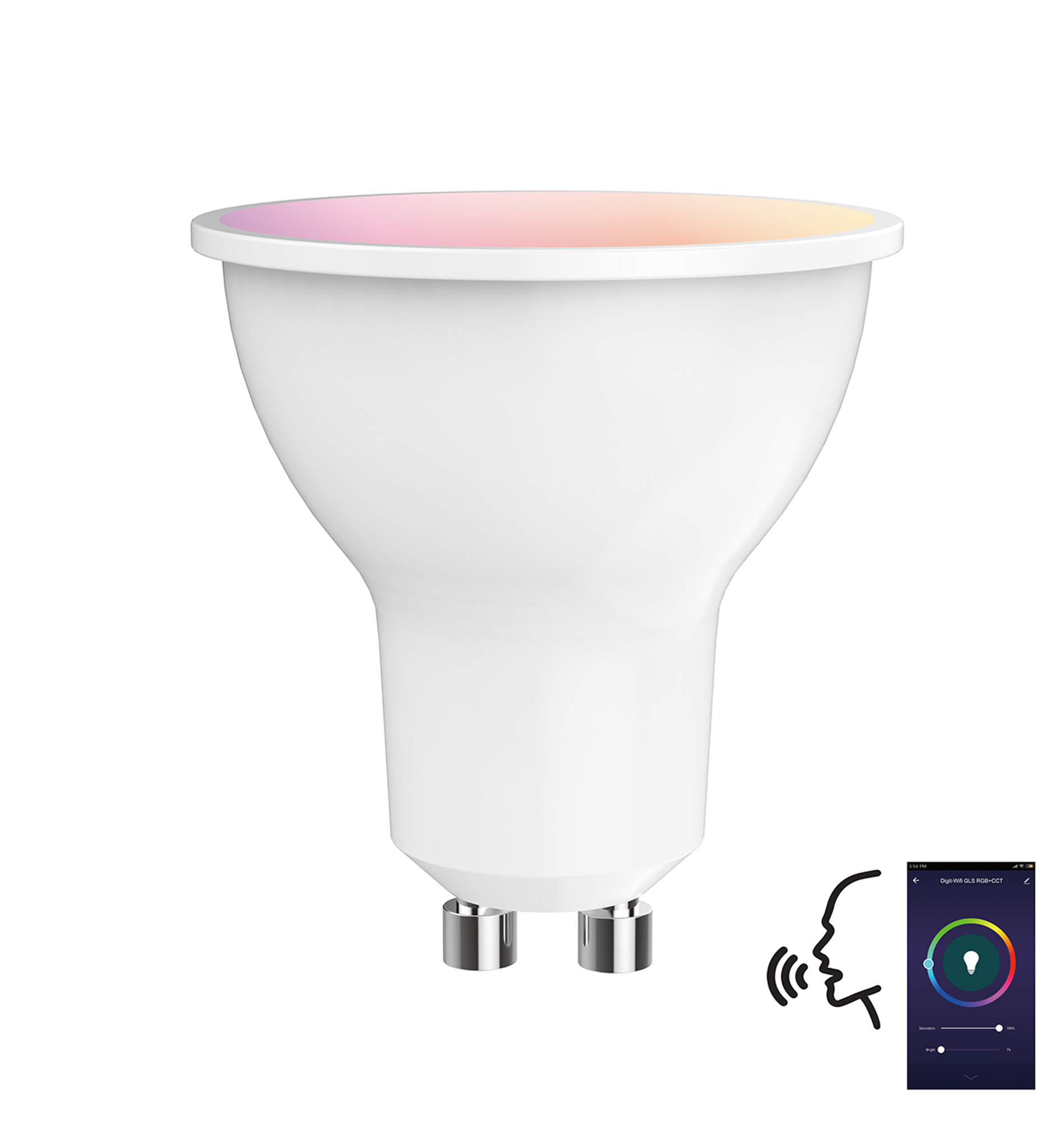 3000152  Digit Wi-Fi Smart Lamp Bulb RGB+CCT GU10 5W 300lm